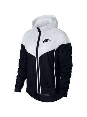 Nike Sportswear Windrunner Windbreaker Zip Up Jacket in White-Black